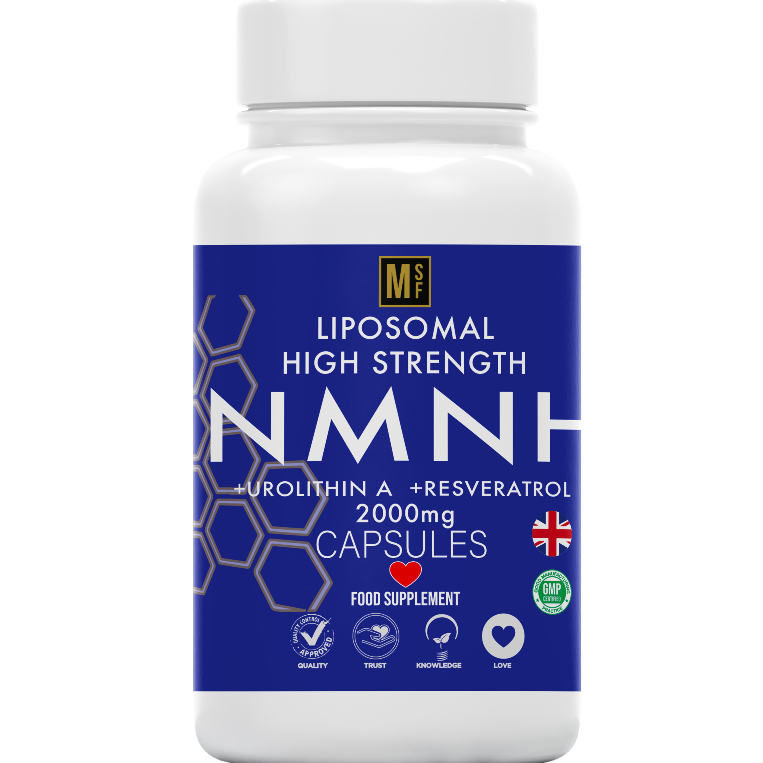 NMNH | 120 NAD+ Capsules | 1-A-Day Tablet 4 Months Supply | NAD with Trans-Resveratrol & Urolithin A | Anti Ageing Liposomal Max Absorption | Vegan | No Fillers | UK Company