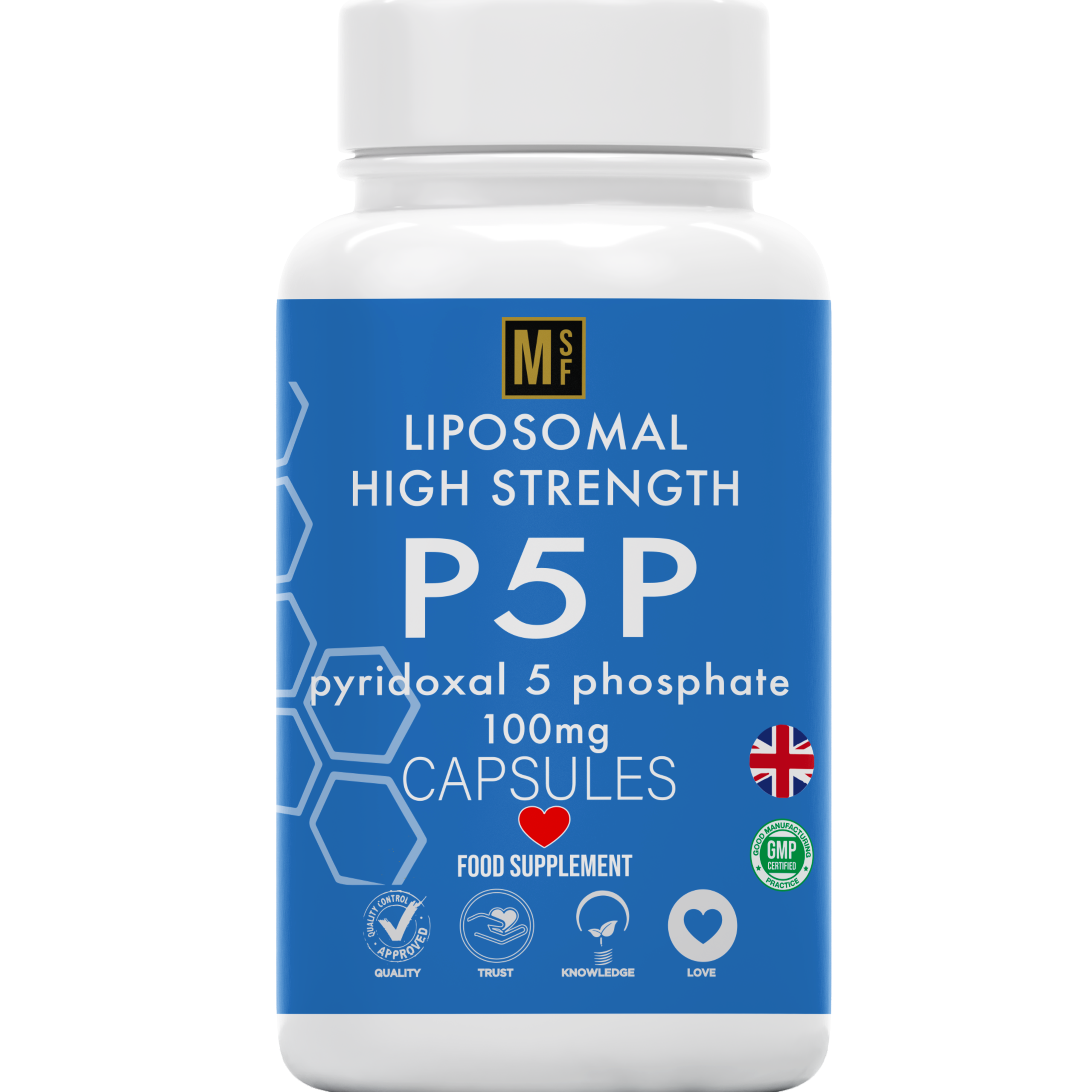 P5P Vitamin B6 (Pyridoxal 5 Phosphate) 100 mg per Capsule | 180 High Strength Capsules | Active Form of Vitamin B6 | Vegan | Non GMO| UK Company