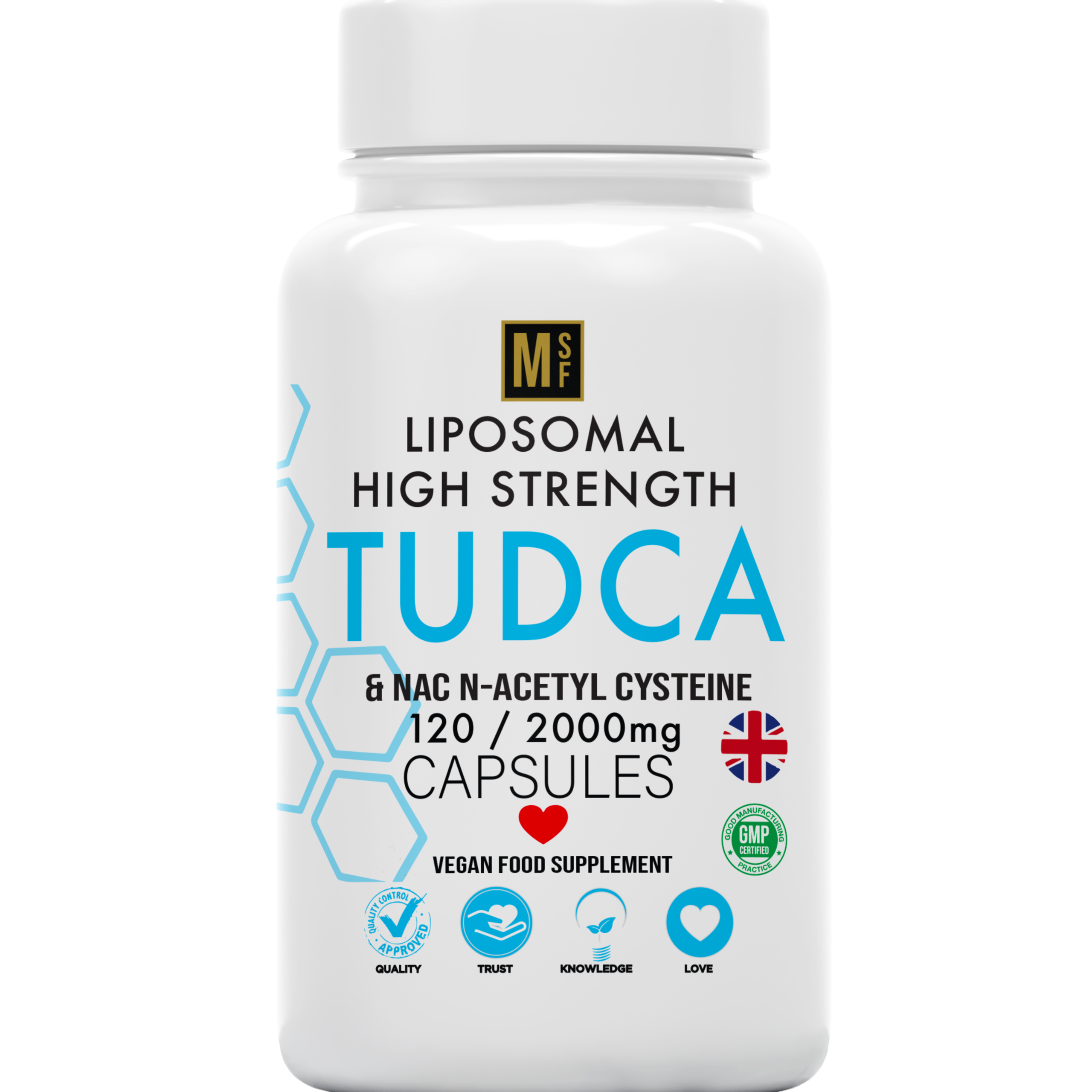 TUDCA | Tauroursodeoxycholic Acid (2000mg) | 120 High Strength Capsules | 1-A-Day 4 Months Supply | Bile Salt Liver Health | NAC N-Acetyl Cysteine | Non-GMO, Vegan, Liposomal Max Absorption UK Company