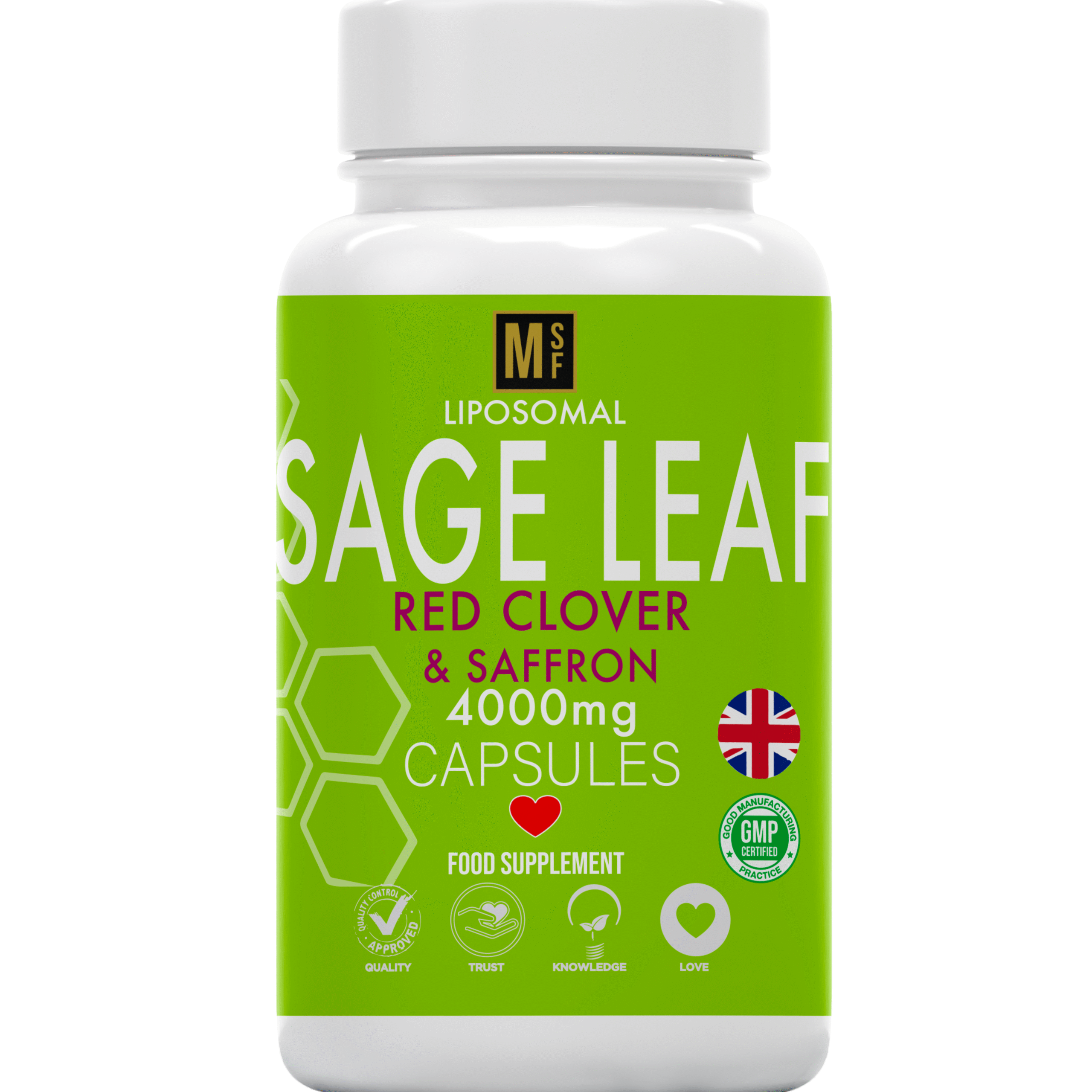 Menopause Support Sage Leaf & Red Clover Supplement 4000mg | 4 Months Supply - 1 A Day | 120 Capsules for Menopause & Perimenopause | Vegan 120 Easy to Swallow Herbal Tablets, No Artificial Fillers